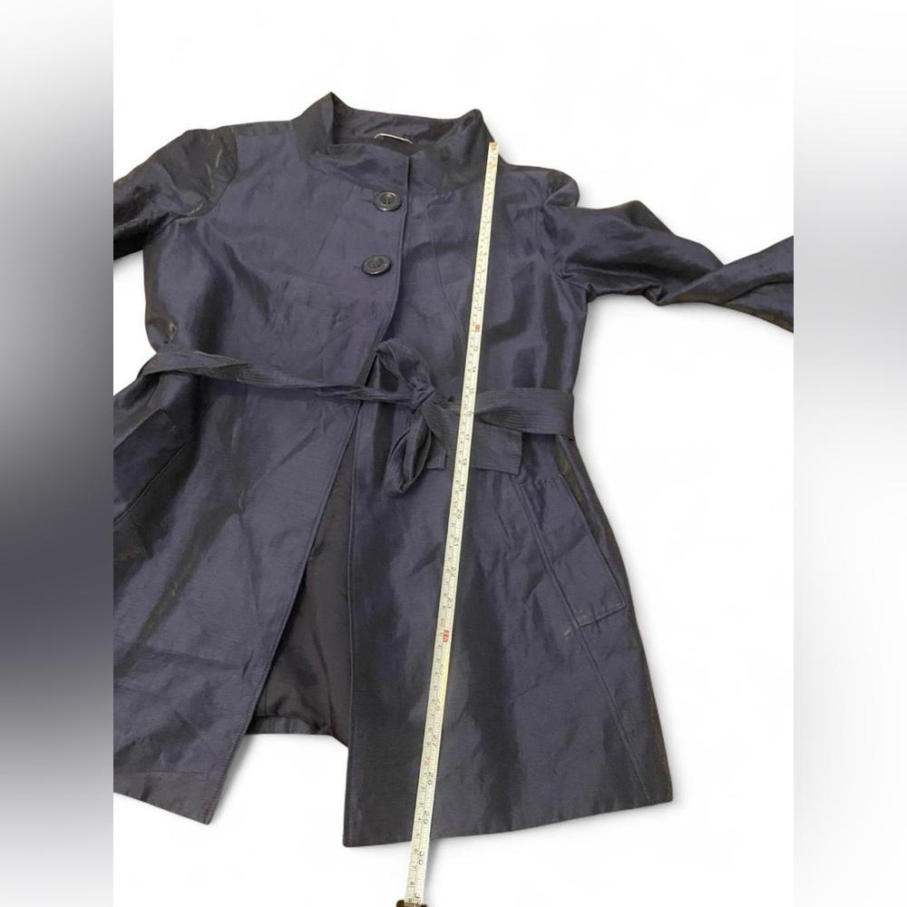 Talbots Collection Navy Linen Blend Jacket Italian Fabric Flawed Size 10 - Picture 7 of 12